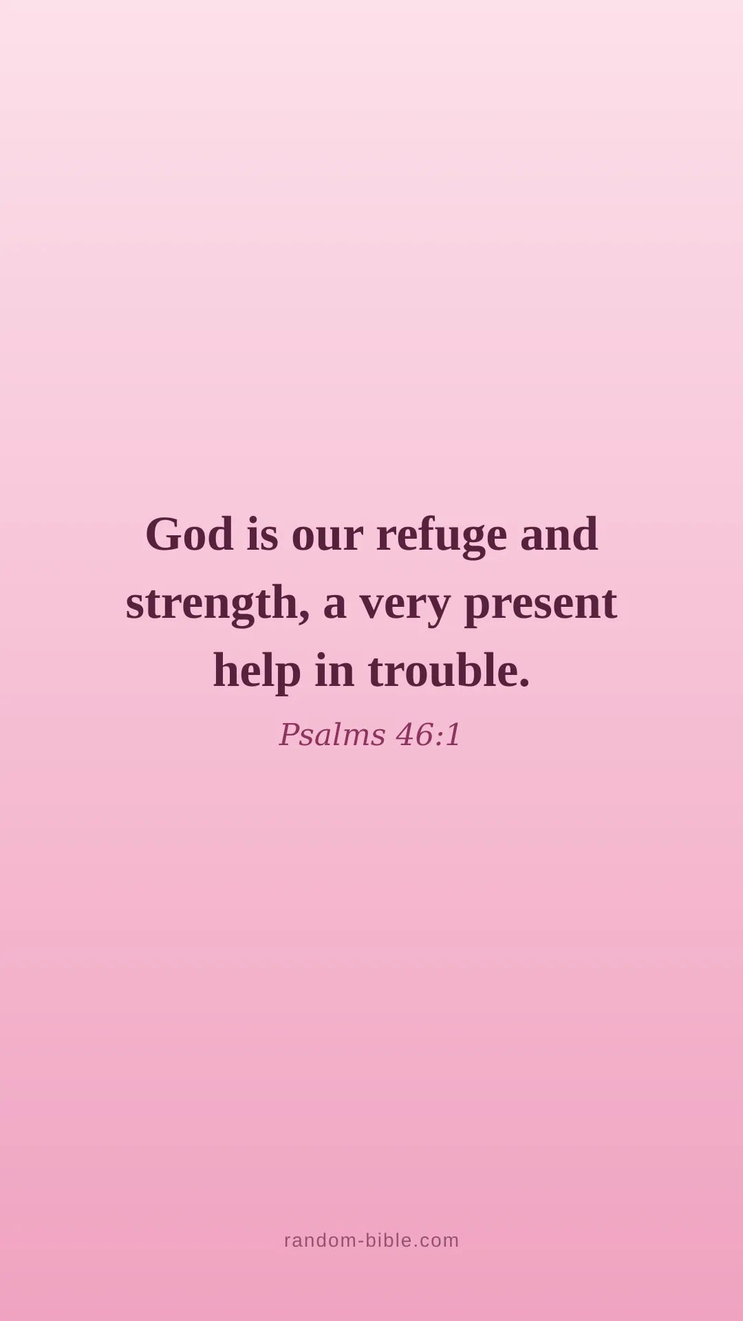 Psalms 46:1 — pink Bible verse wallpaper