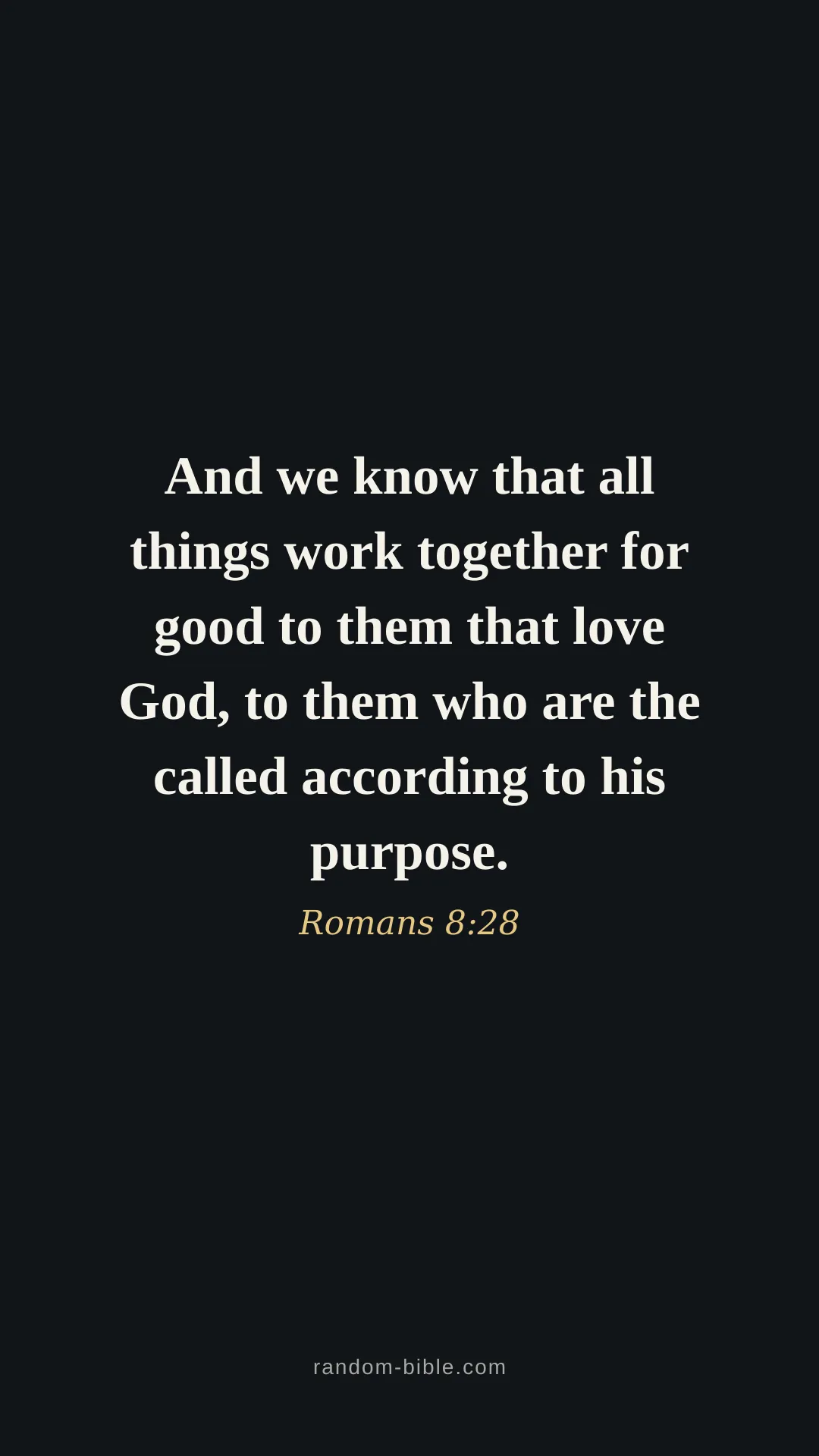 Romans 8:28 — black Bible verse wallpaper