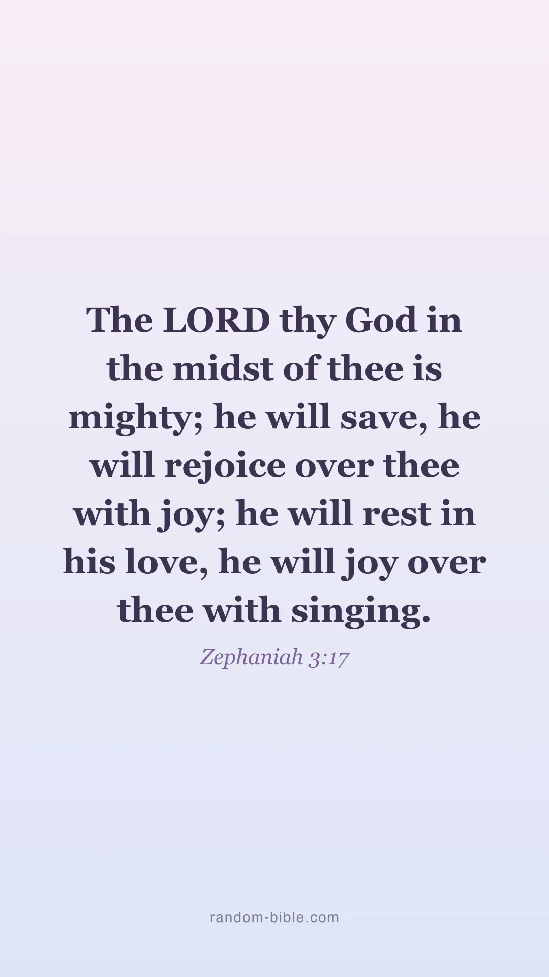 Zephaniah 3:17 aesthetic Bible verse wallpaper (KJV)