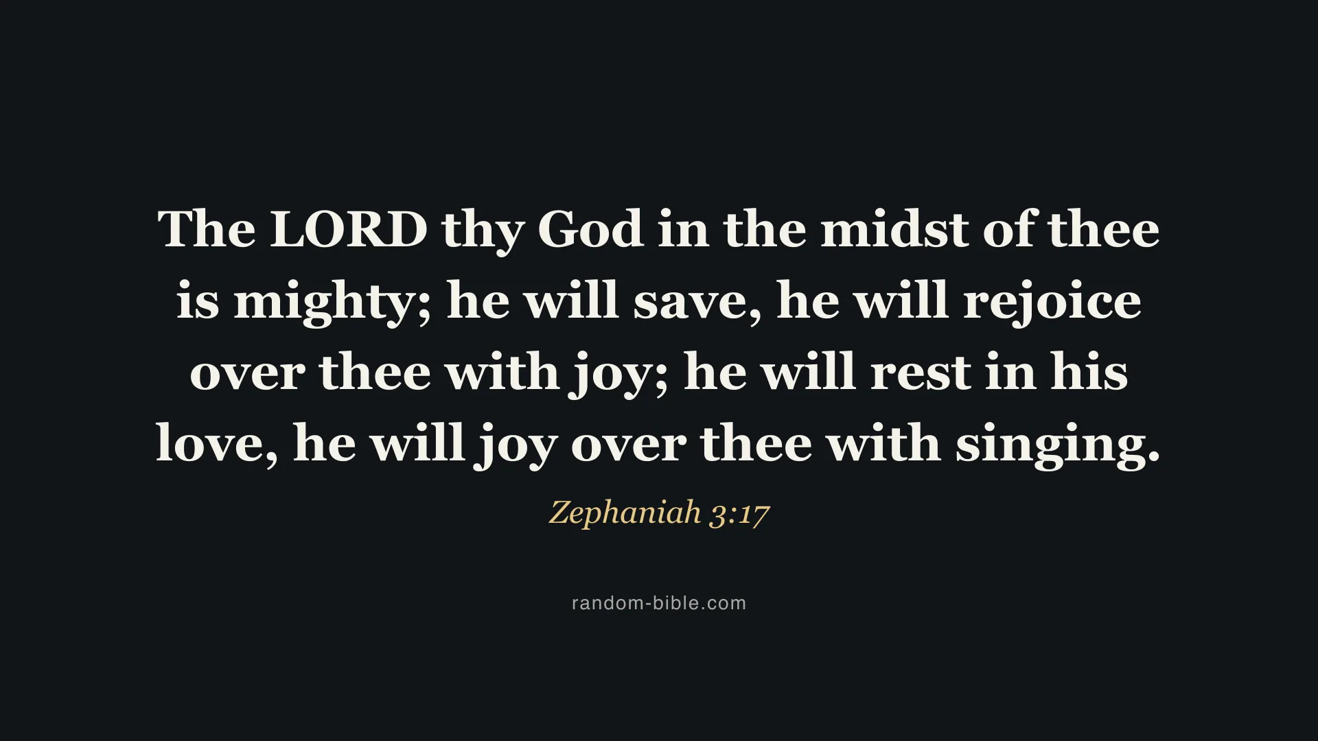 Zephaniah 3:17 dark Bible verse wallpaper for desktop and laptop (KJV)