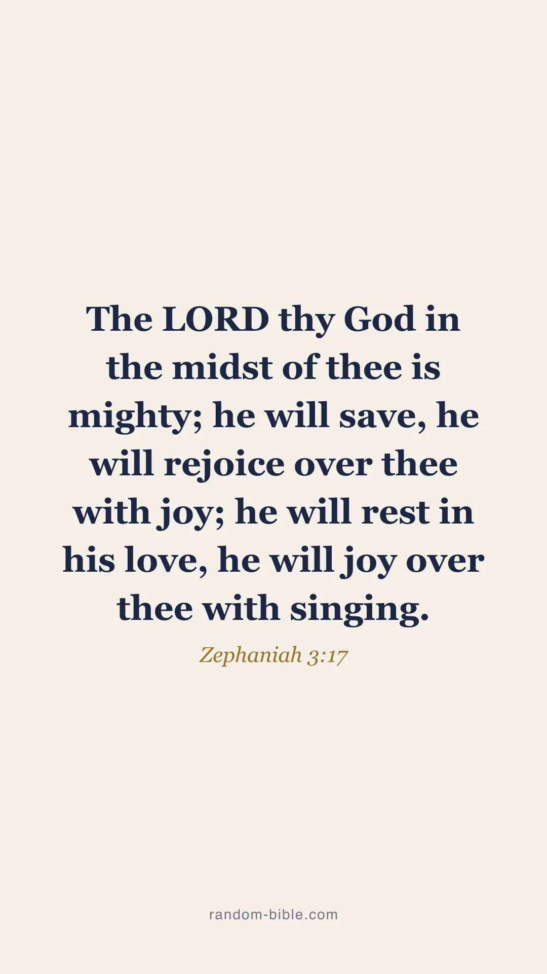 Zephaniah 3:17 minimal Bible verse wallpaper (KJV)